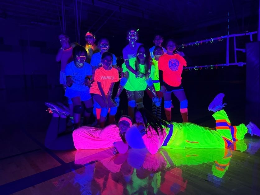 Glow party during volleyball practice was so much fun.