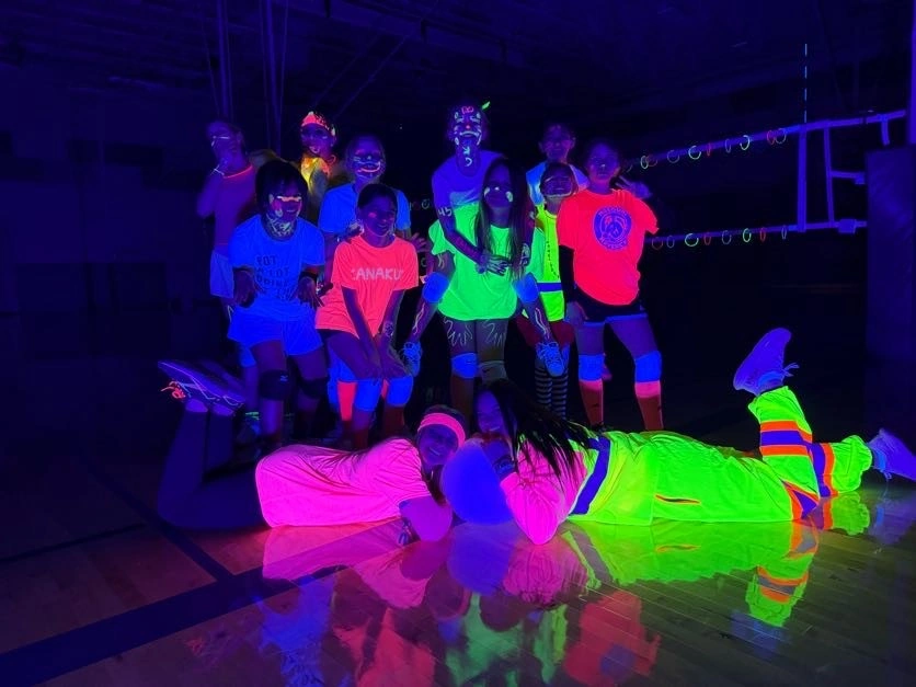 Glow party during volleyball practice was so much fun.